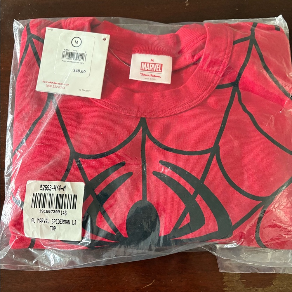 Marvel Red Spider-Man Long Sleeve Tee and pants. Pajamas M Hanna Anderson